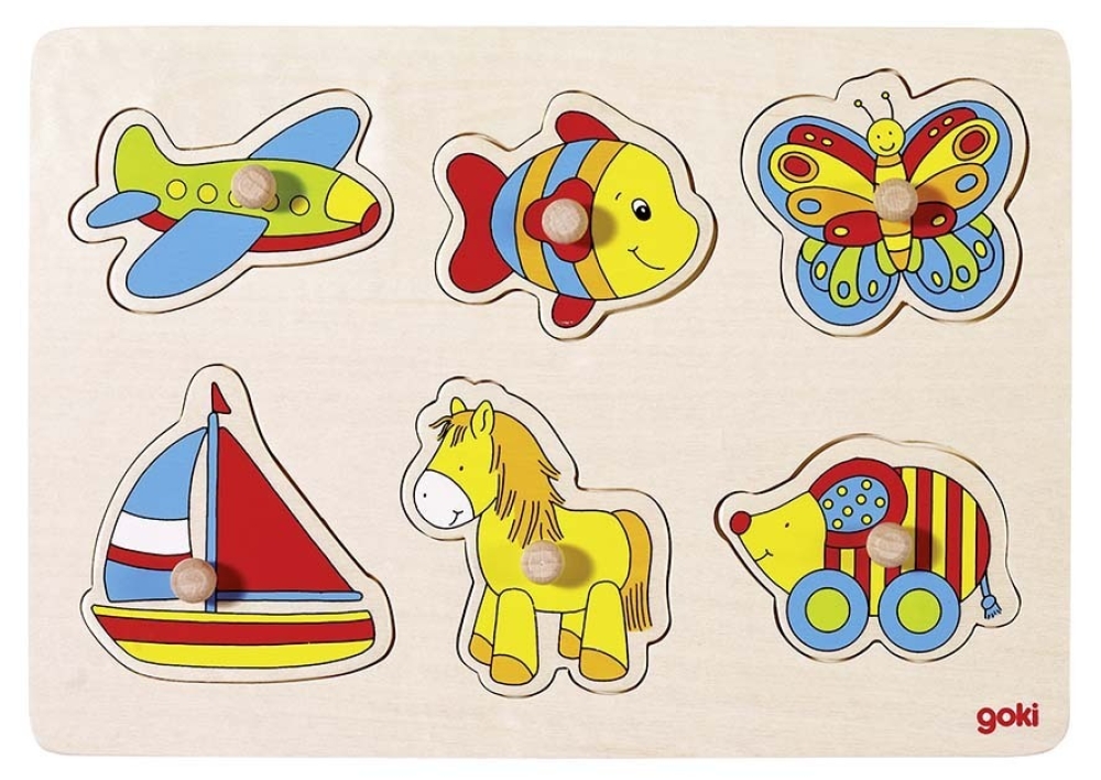 Steckpuzzle Flugzeug, Fisch,   Holzpuzzle ab 1 Jahr