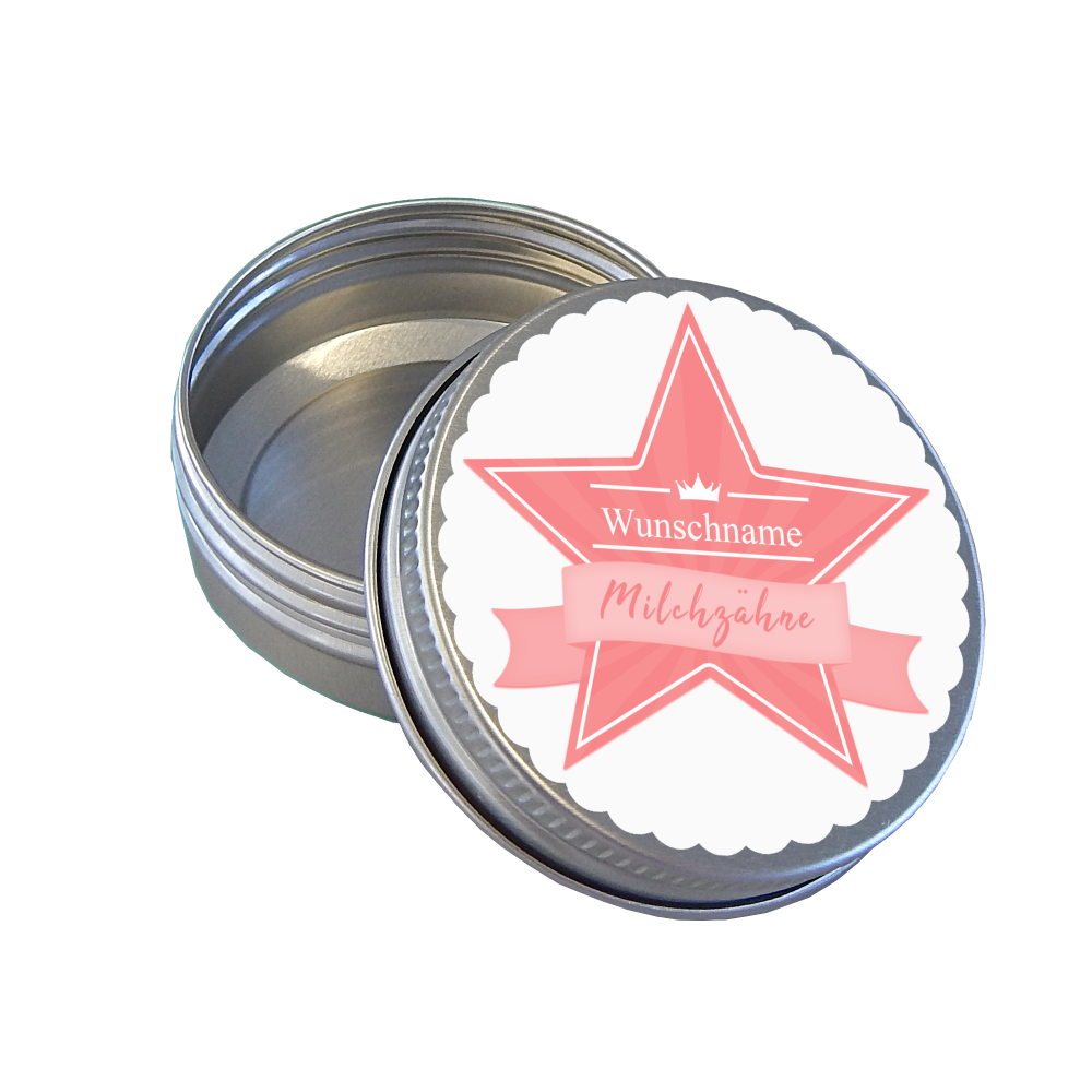 Personalisierte Milchzahndose Stern / Wunschname