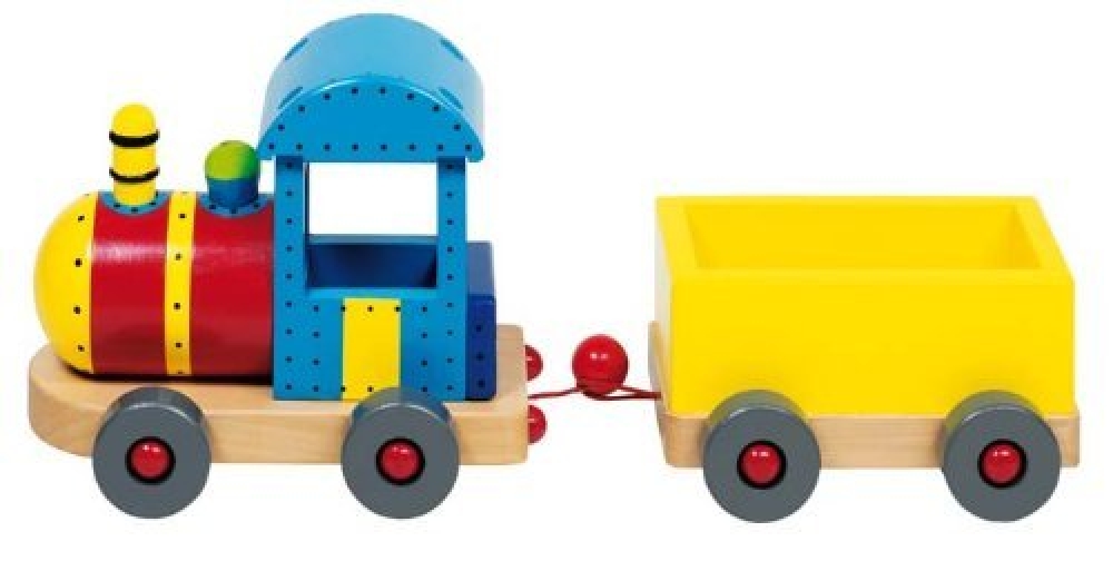 Bunte Lok aus Holz