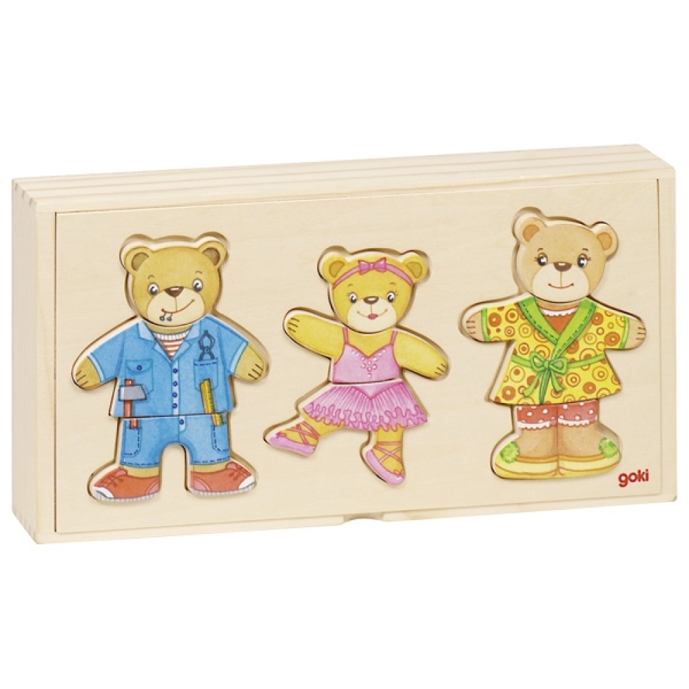 Anziehpuppenpuzzle Bärenfamilie Holzspielzeug