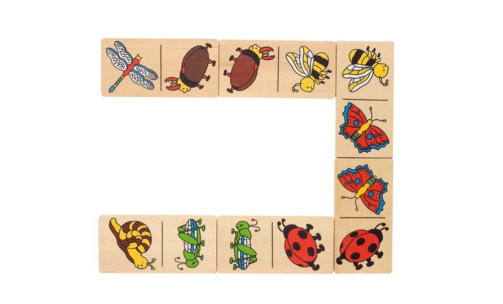 Benis Domino Insekten Tiere Holz Holzdomino