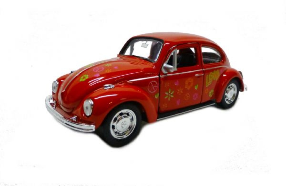 Modellauto VW Käfer mit Blümchen Aufdruck 1:34