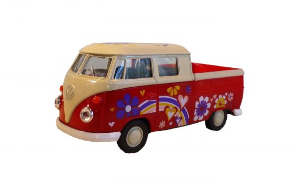VW Bulli T1 Doppelkabine Pick Up rot mit Druck