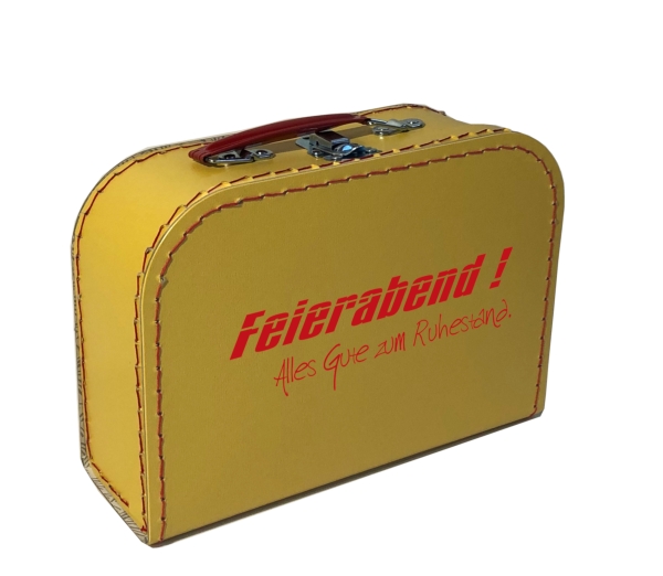 Pappkoffer zur Rente Ruhestand - Feierabend