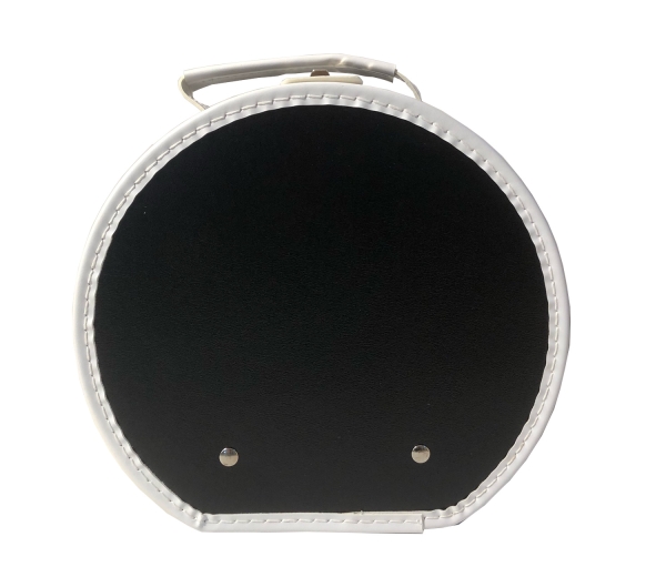 Hutkoffer Hutschachtel 30 cm schwarz mit weißer Borde