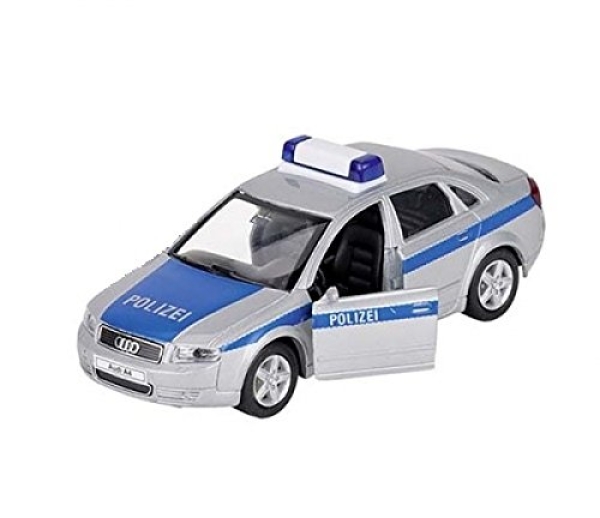 Audi Polizei blau silber Polizeiauto Modellauto Welly